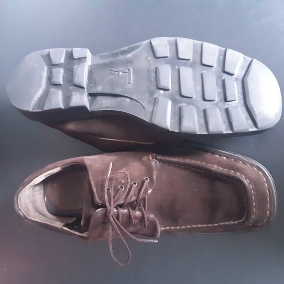 Ferragamo SZ 8D Men's Chocolate Brown Suede Derbys - Picture 5 of 15